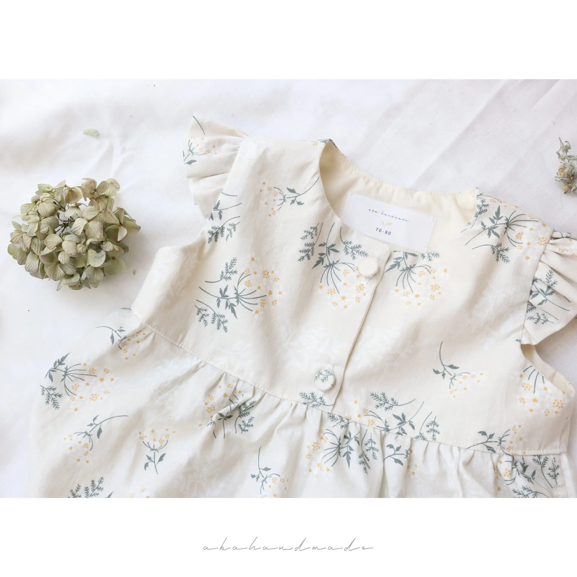 花柄フリル ロンパース | aka＊handmade shop＊